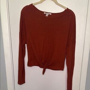 Women's Rust Top with Knot Detail